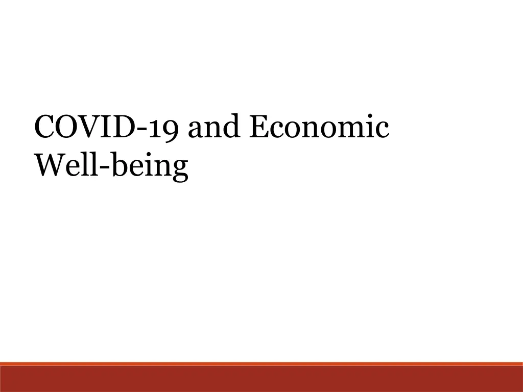 covid 19 and economic well being