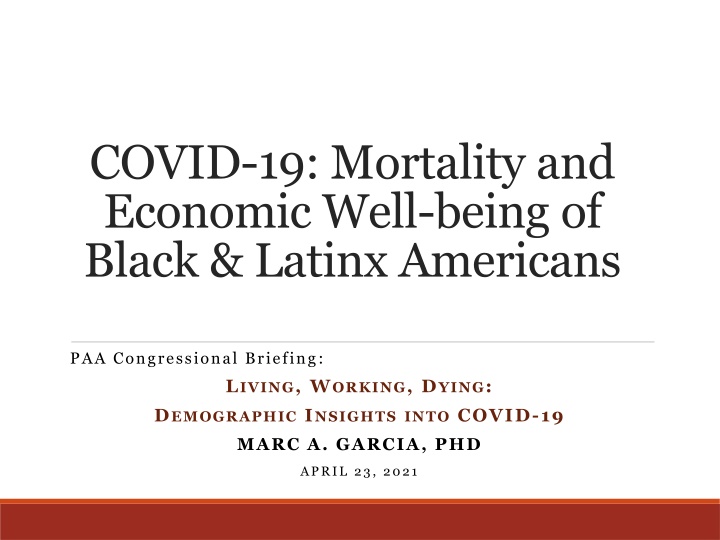 covid 19 mortality and economic well being