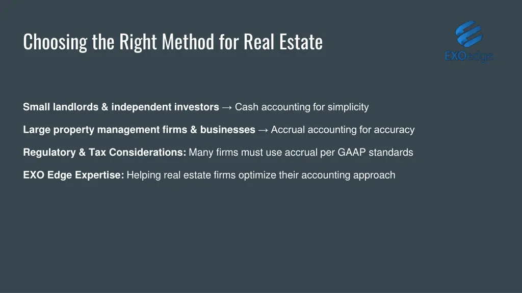 choosing the right method for real estate