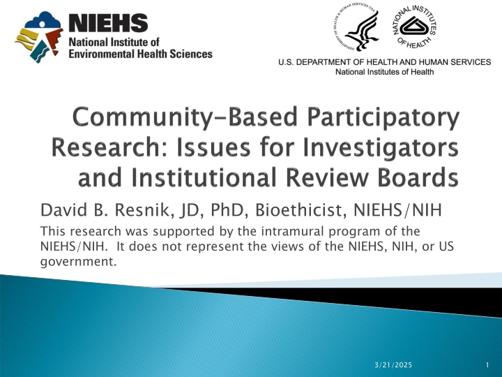david b resnik jd phd bioethicist niehs nih this