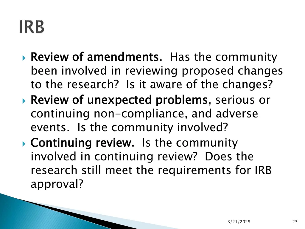 review of amendments been involved in reviewing