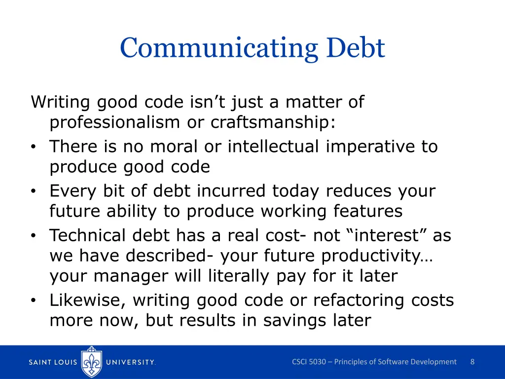communicating debt