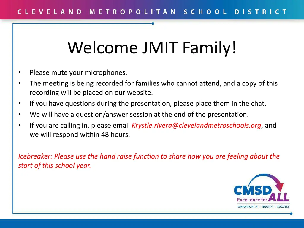 welcome jmit family