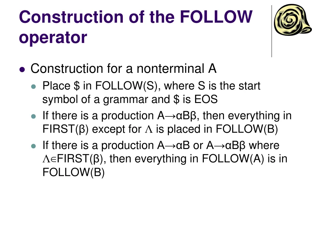 construction of the follow operator