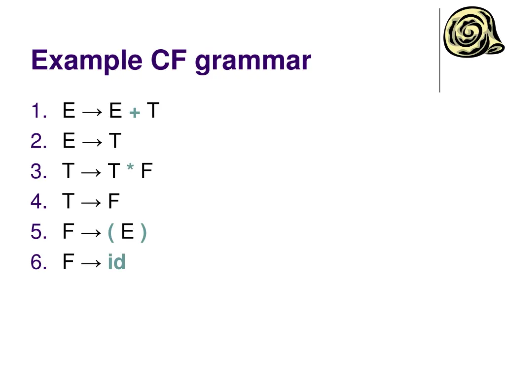 example cf grammar