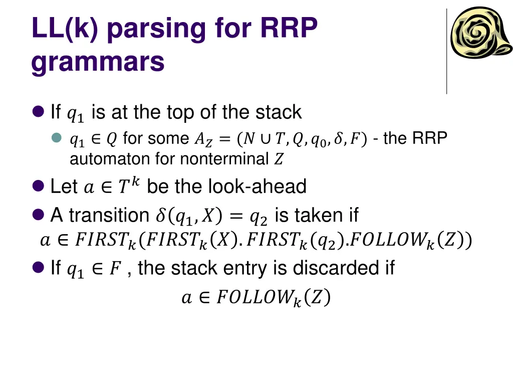 ll k parsing for rrp grammars 2