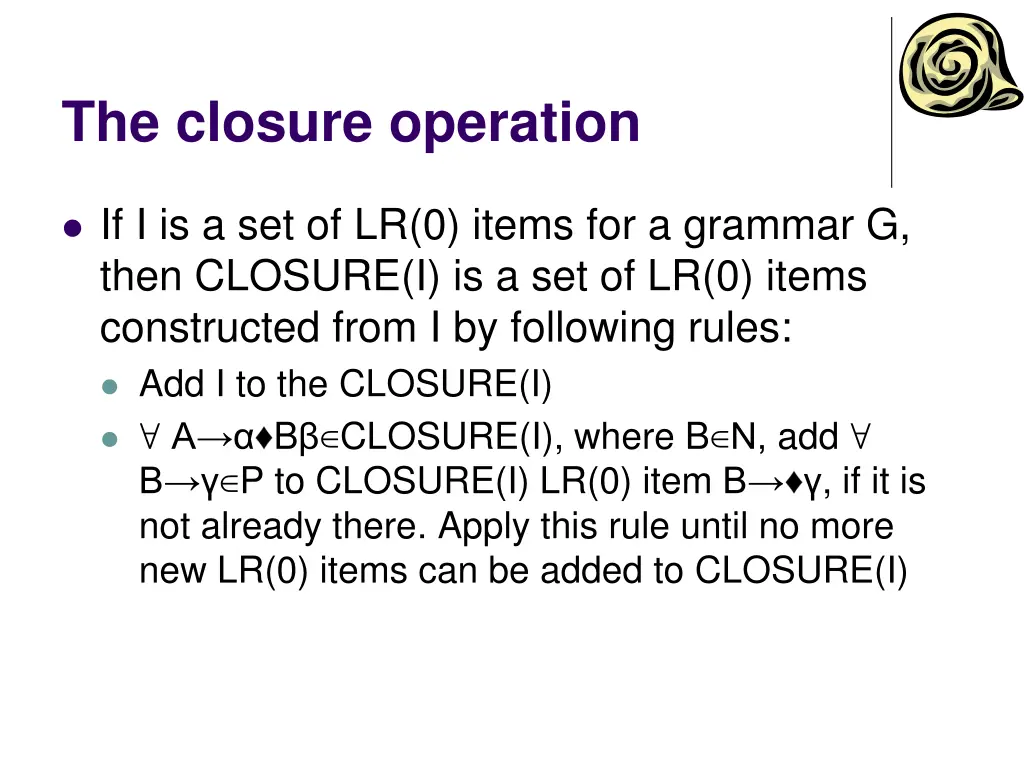 the closure operation