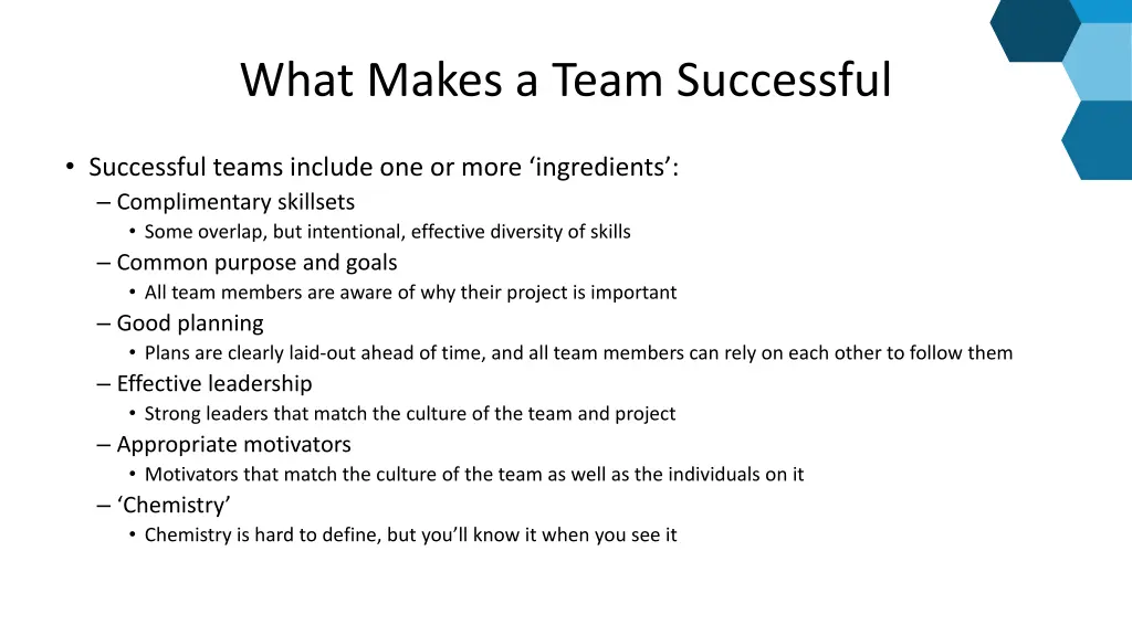 what makes a team successful