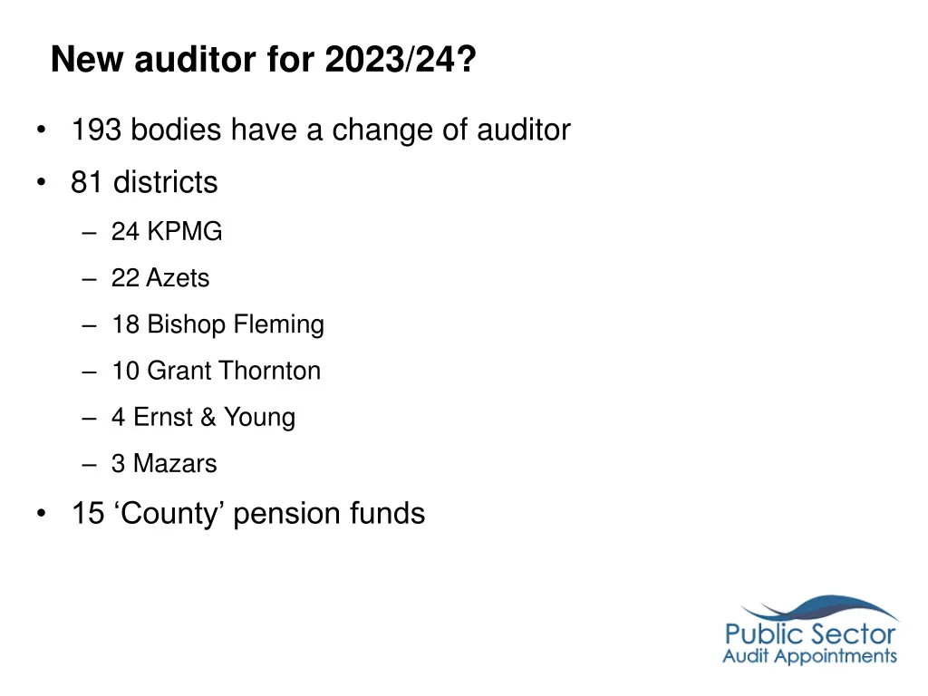 new auditor for 2023 24