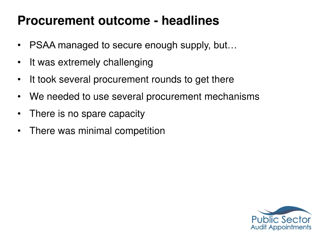 procurement outcome headlines