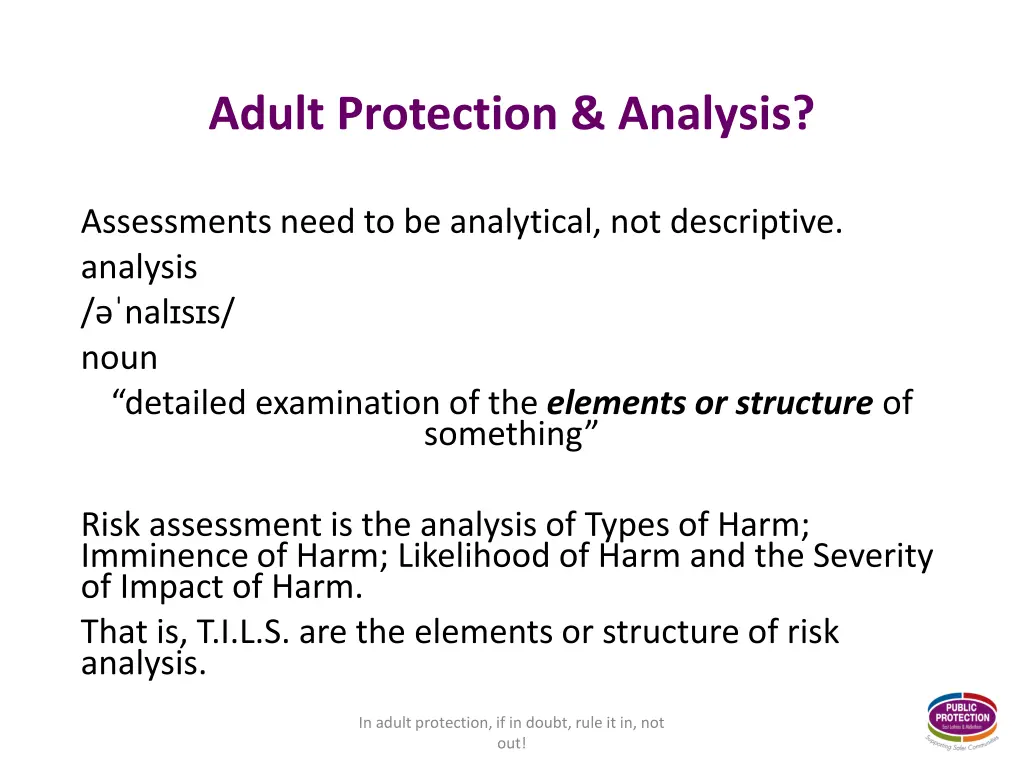 adult protection analysis