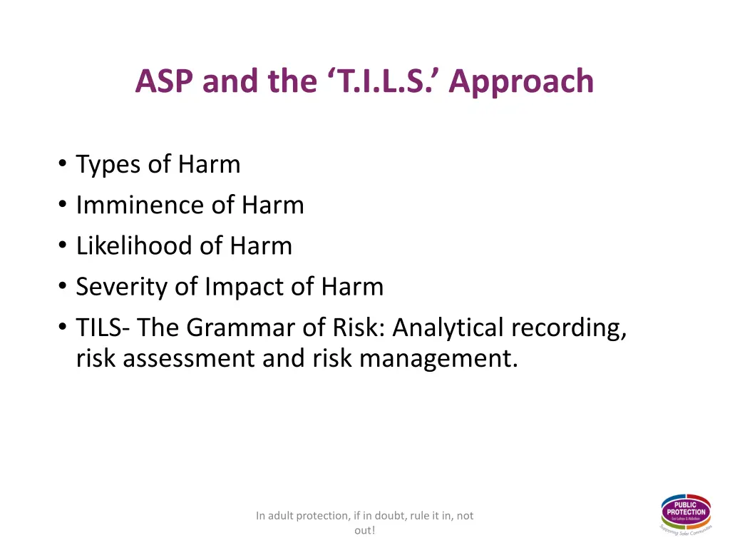 asp and the t i l s approach 1