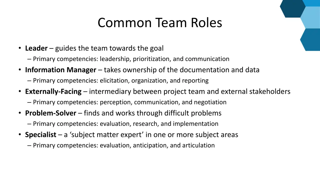 common team roles