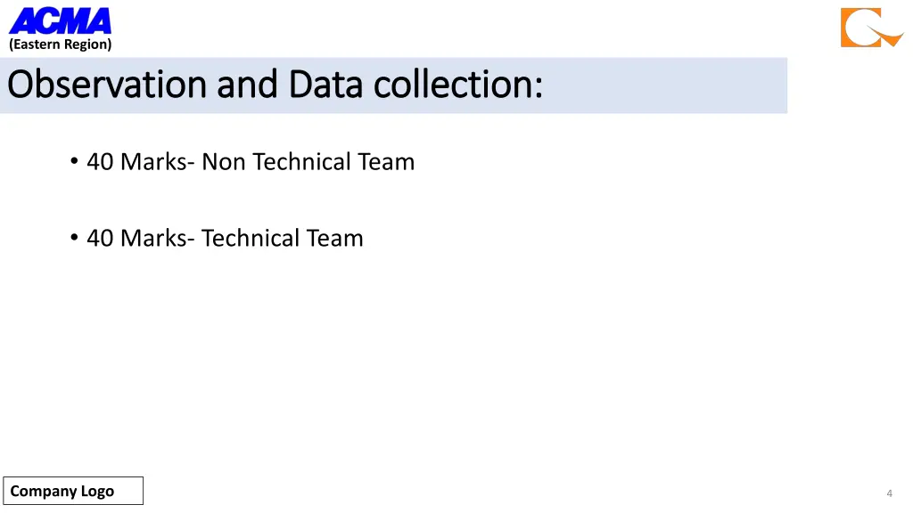 eastern region observation and data collection