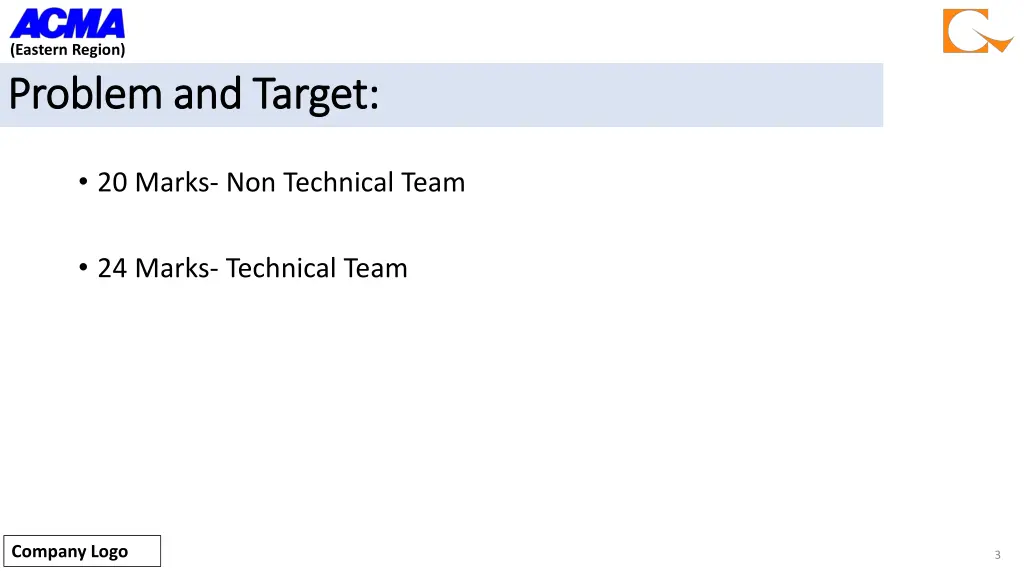 eastern region problem and target problem
