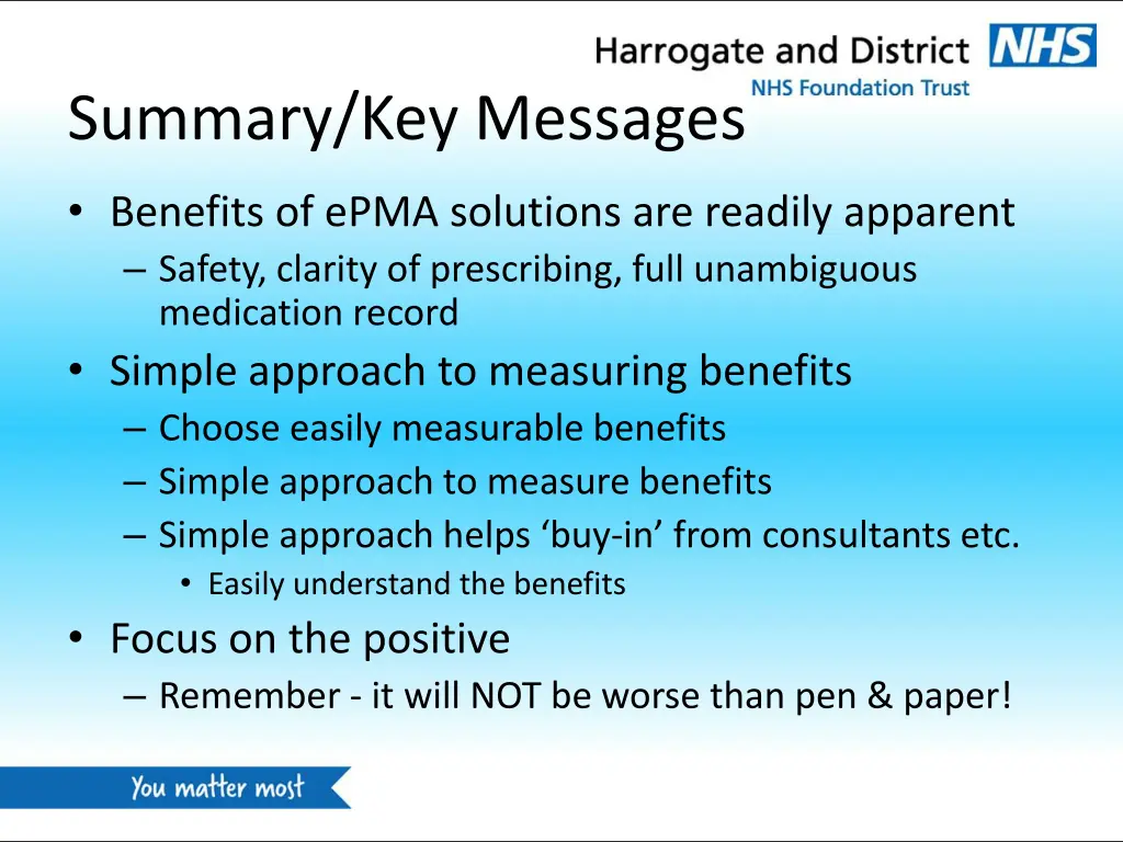 summary key messages