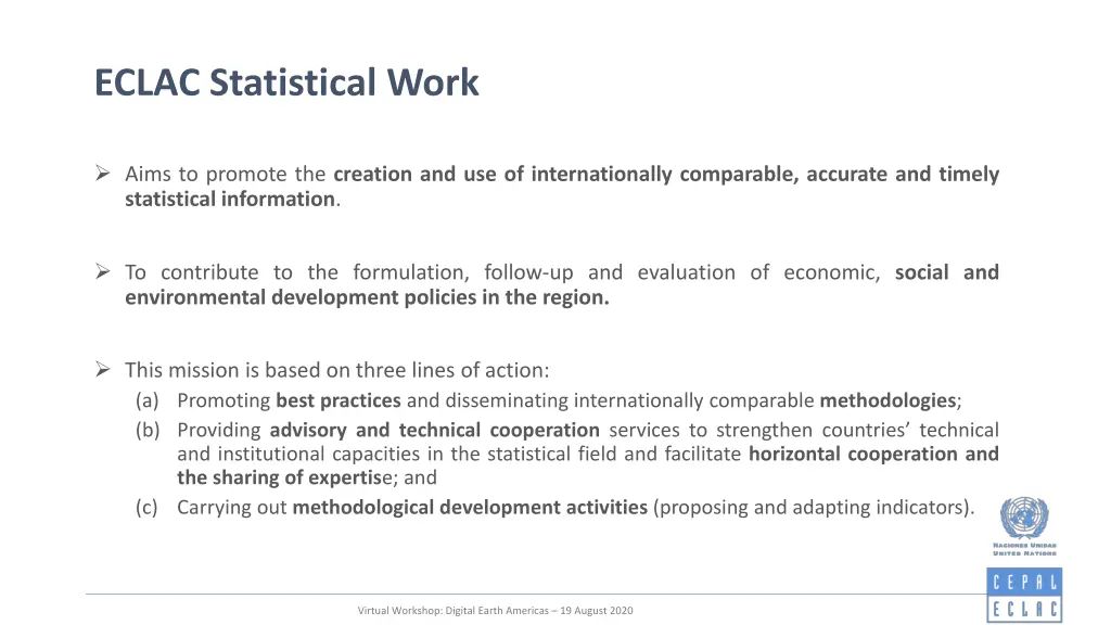 eclac statistical work