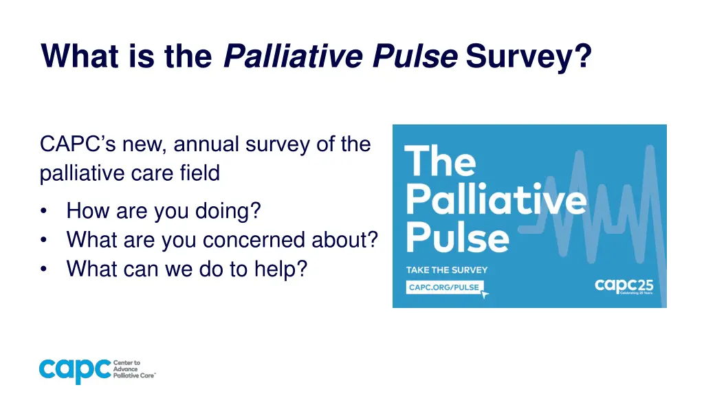 what is the palliative pulse survey