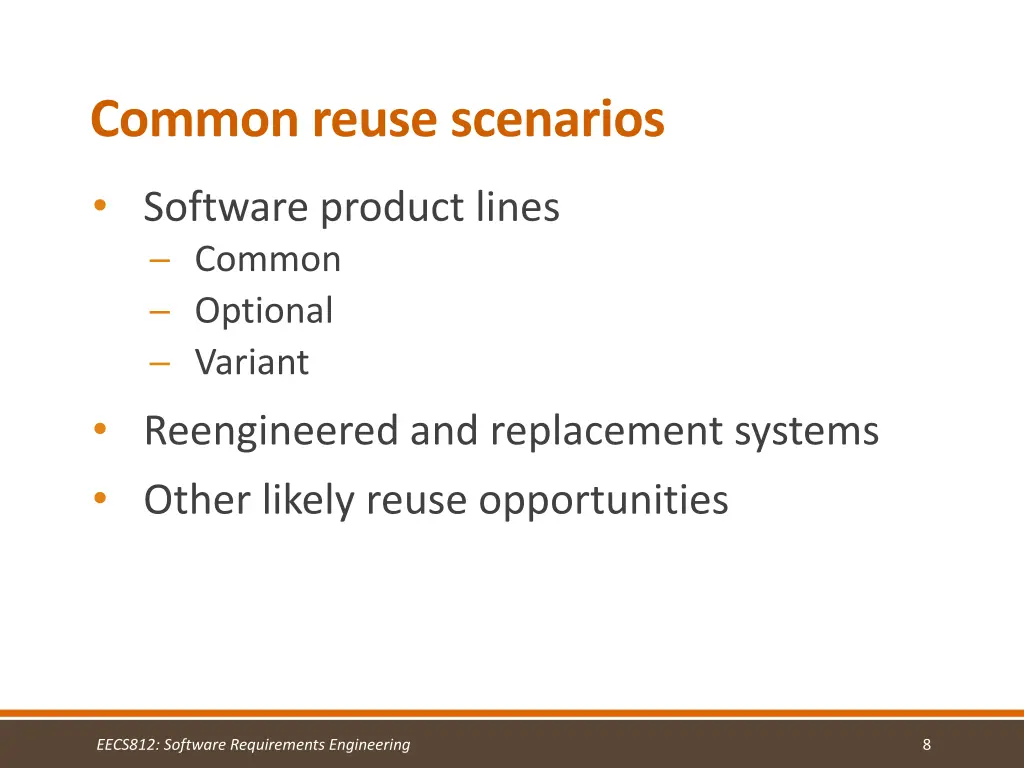 common reuse scenarios