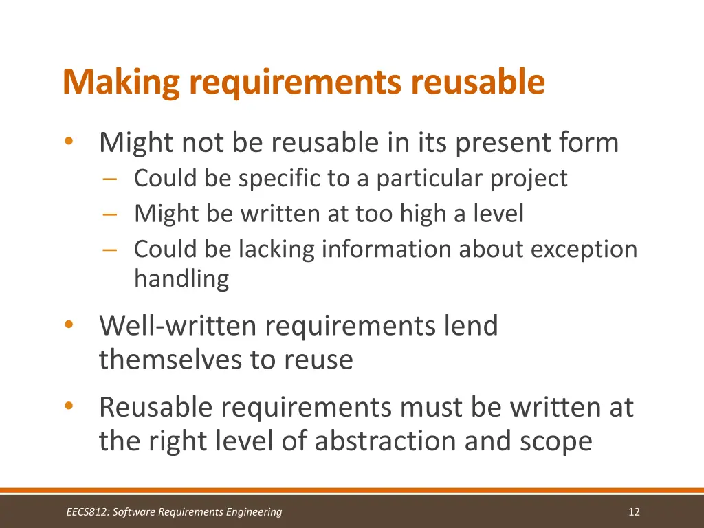 making requirements reusable
