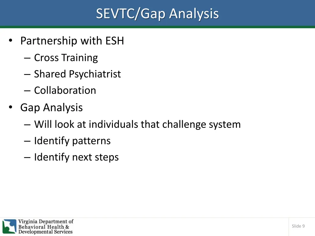 sevtc gap analysis