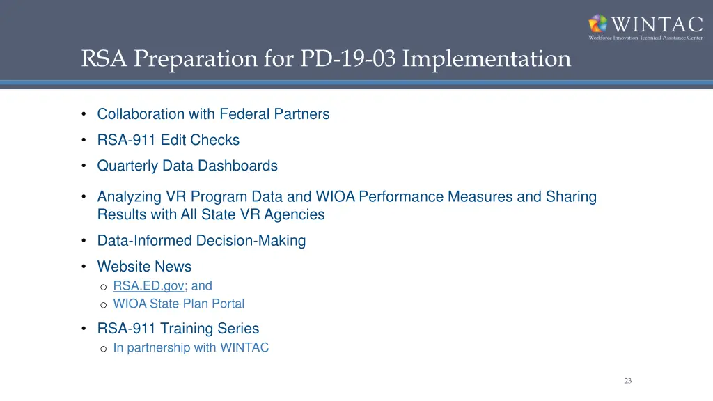 rsa preparation for pd 19 03 implementation