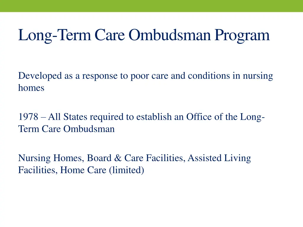 long term care ombudsman program
