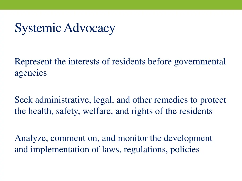 systemic advocacy