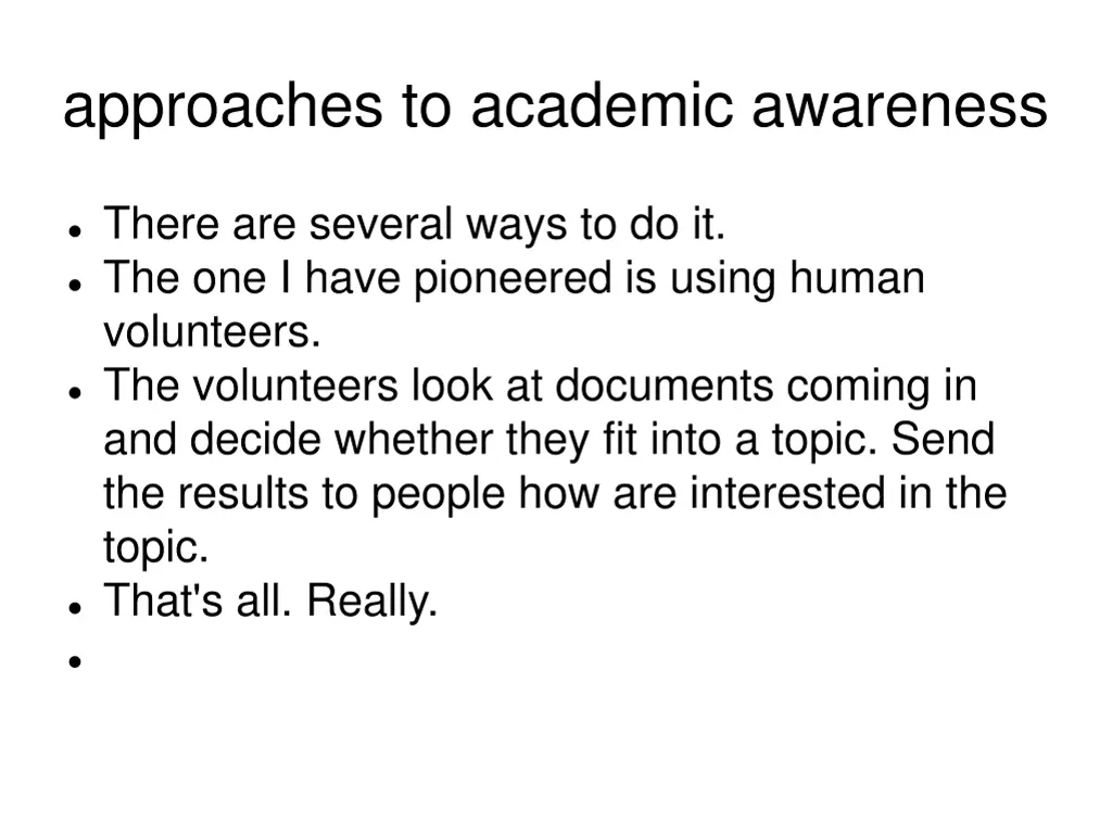 approaches to academic awareness
