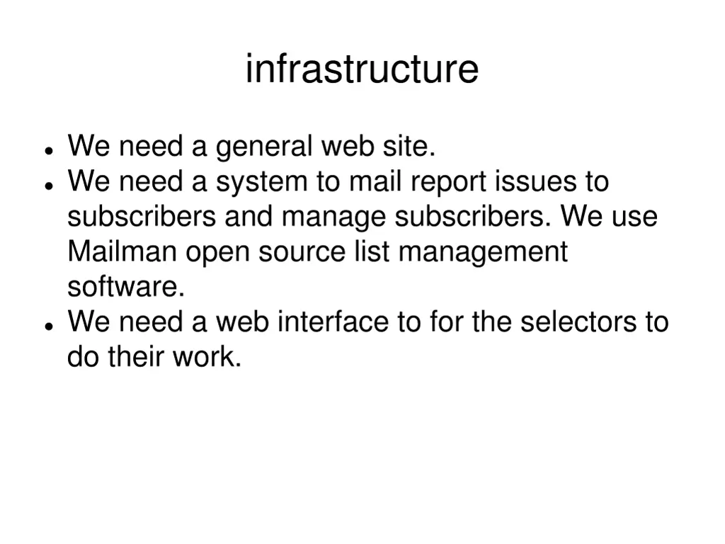 infrastructure