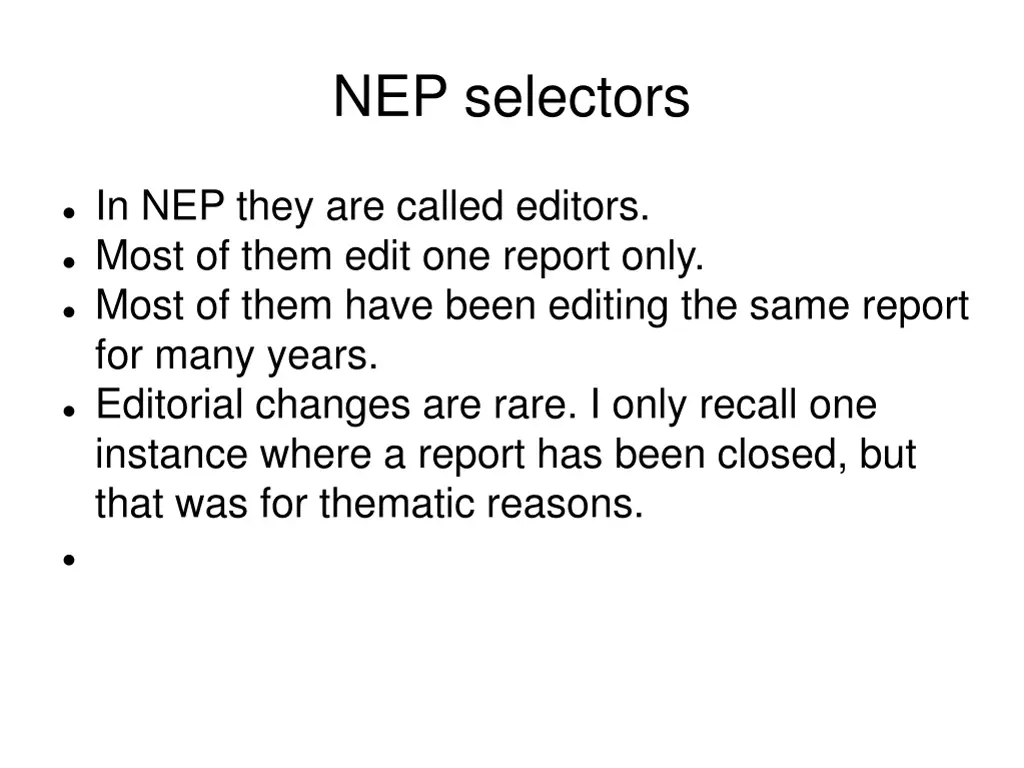 nep selectors