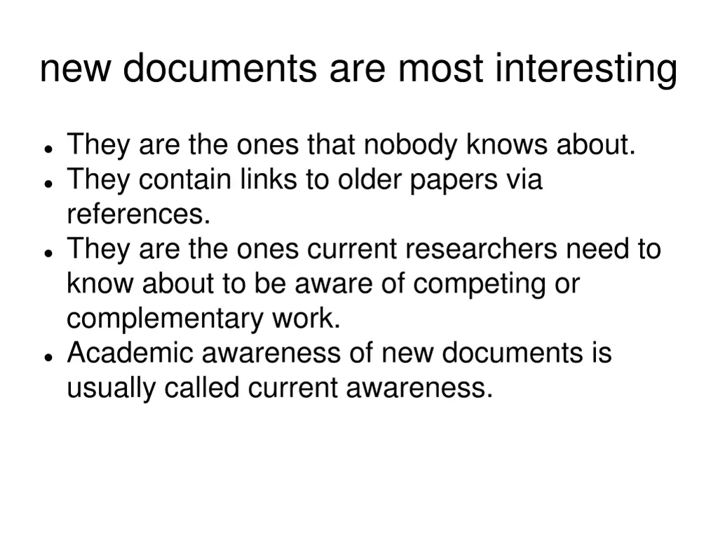 new documents are most interesting