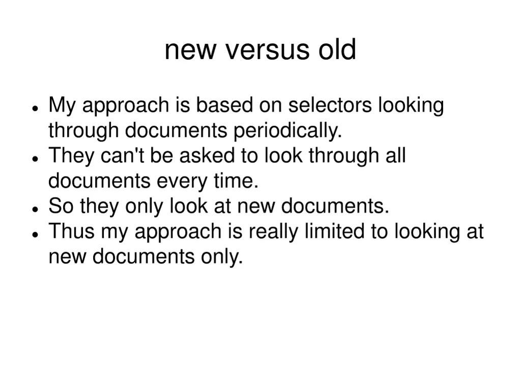 new versus old