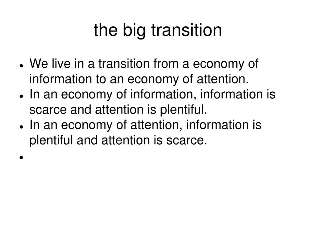 the big transition