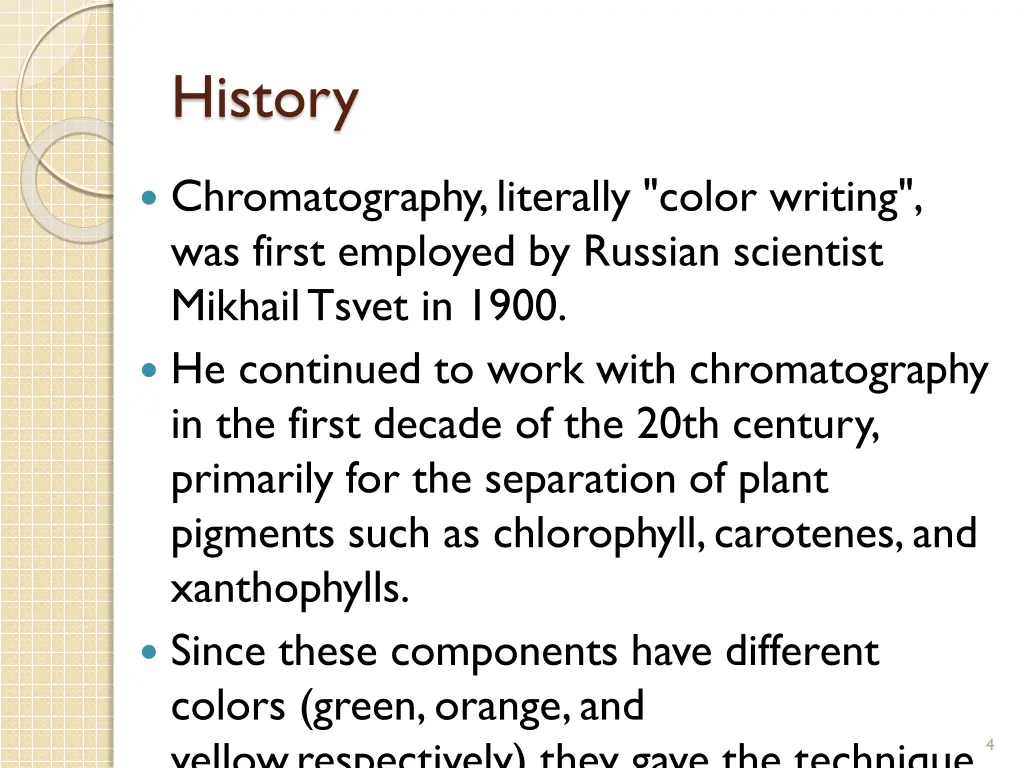 history