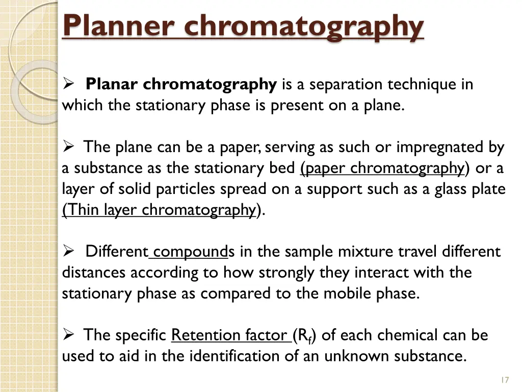 planner chromatography