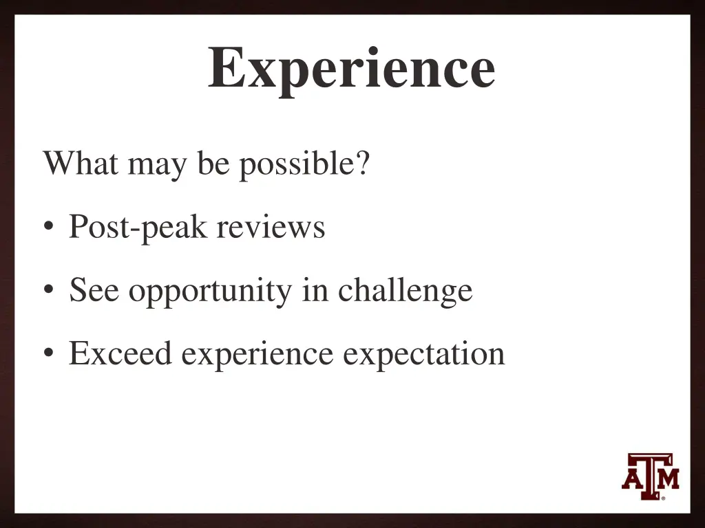 experience