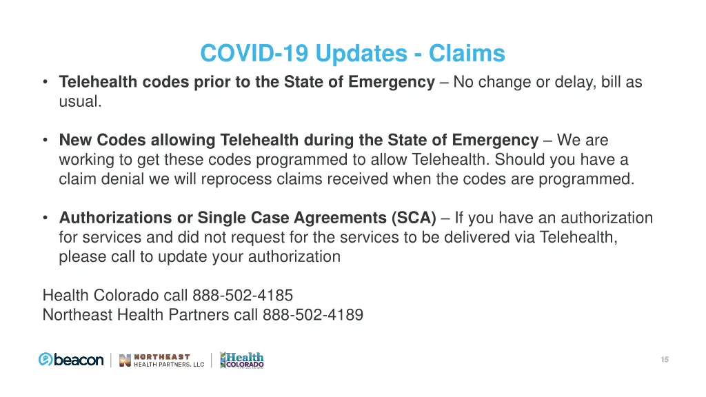 covid 19 updates claims
