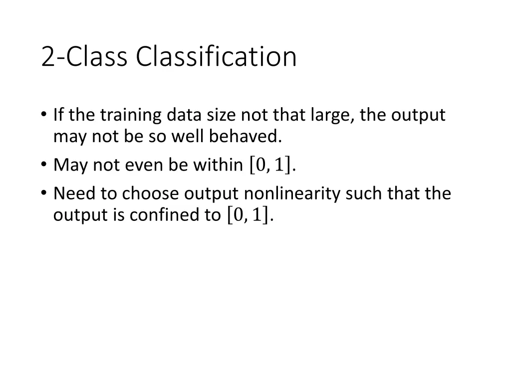 2 class classification
