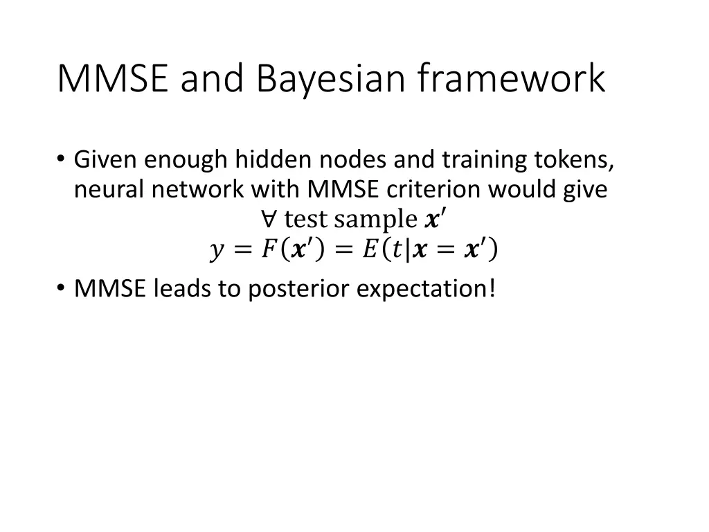 mmse and bayesian framework