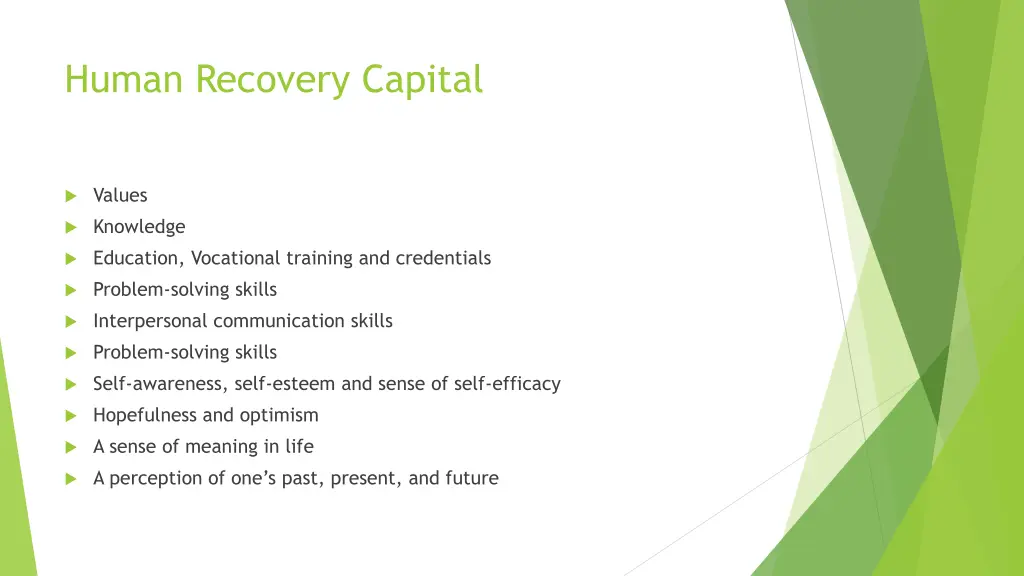 human recovery capital