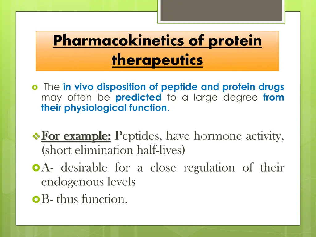 pharmacokinetics of protein therapeutics