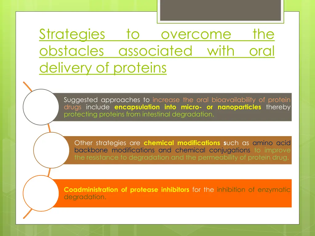 strategies obstacles delivery of proteins