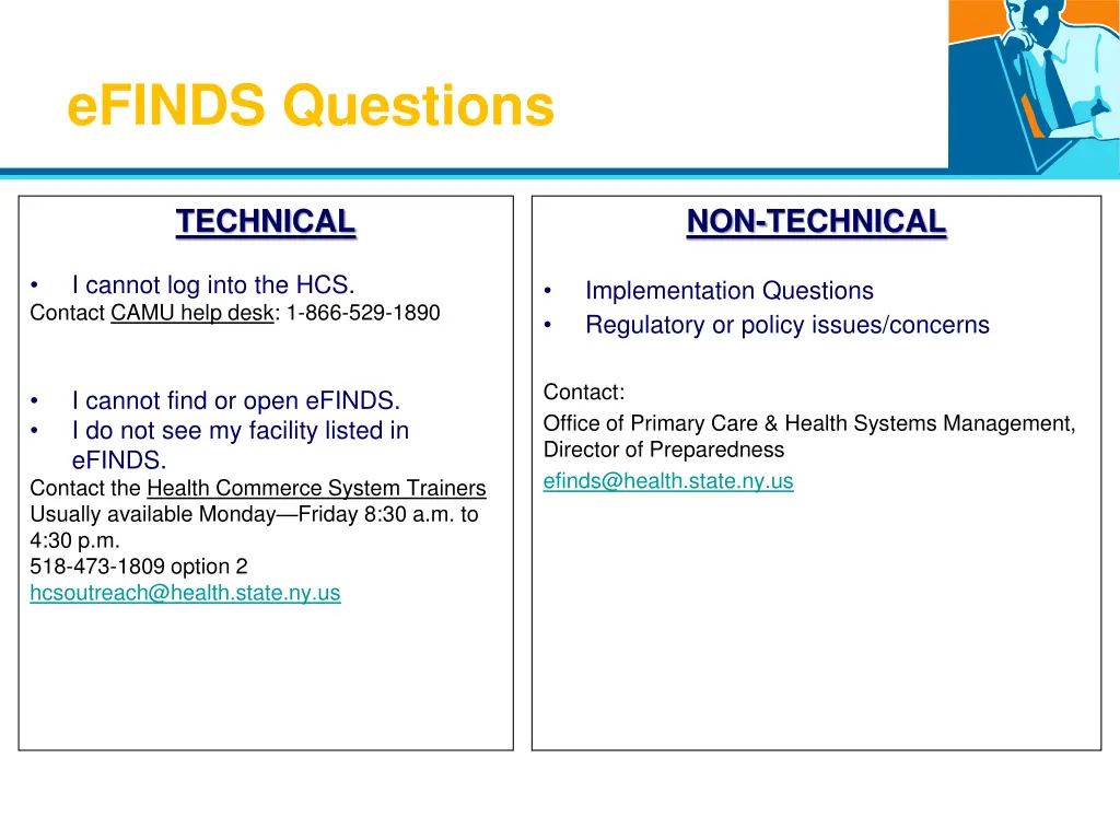 efinds questions 1