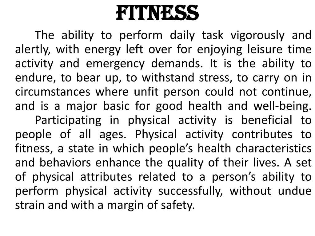 fitness fitness