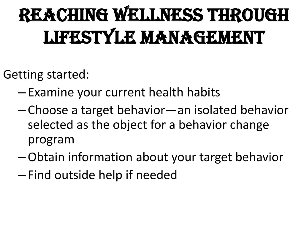 reaching wellness through reaching wellness