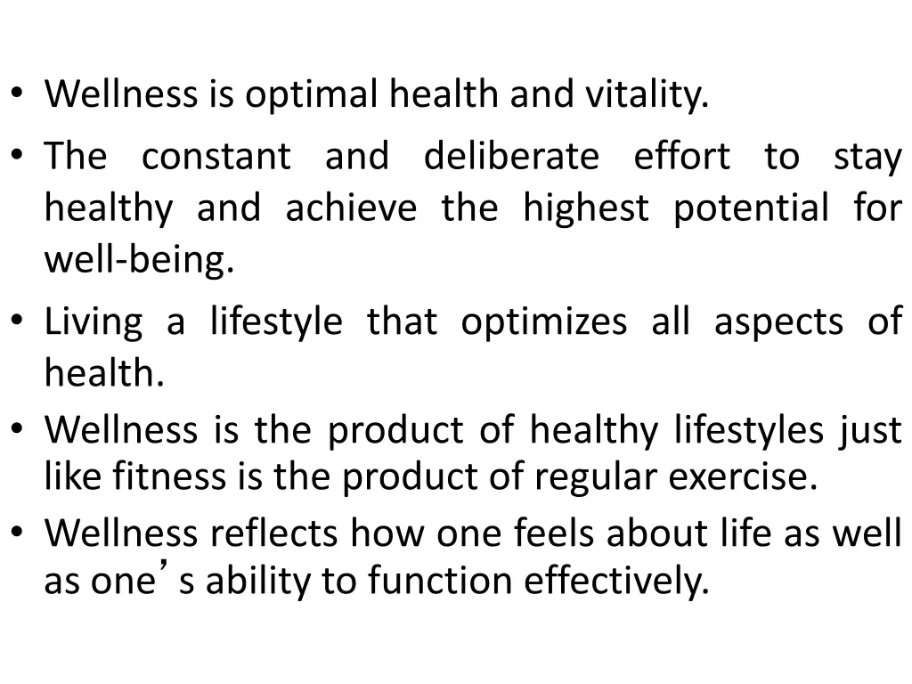 wellness is optimal health and vitality