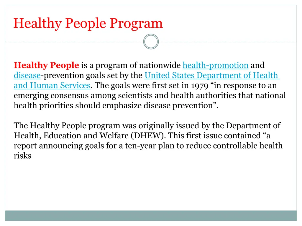 healthy people program