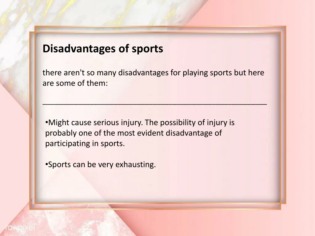 disadvantages of sports