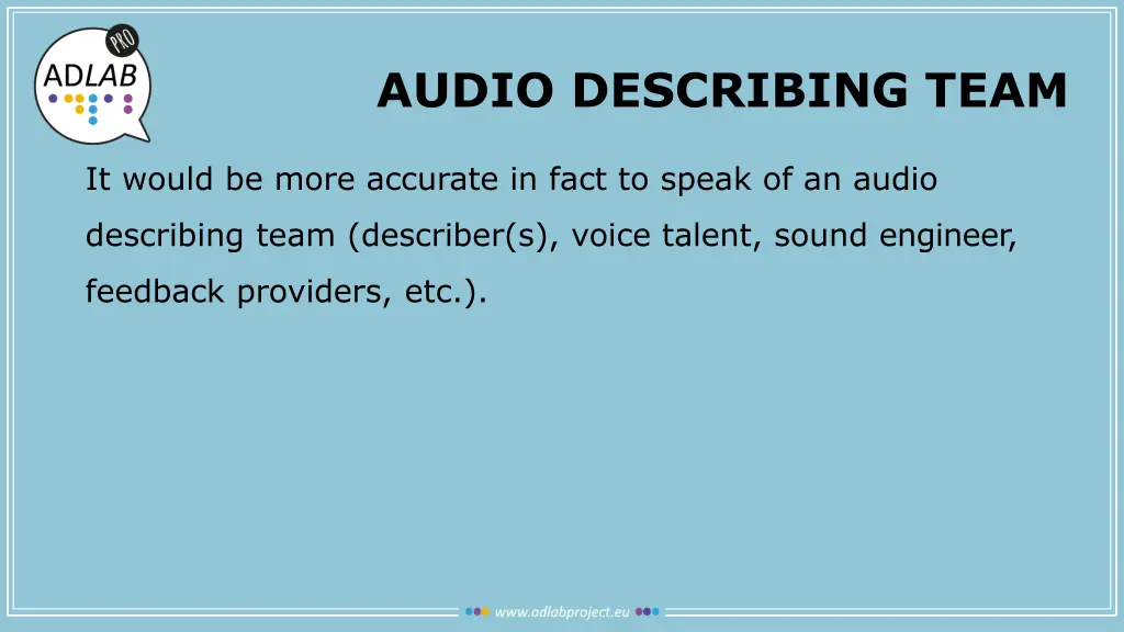 audio describing team